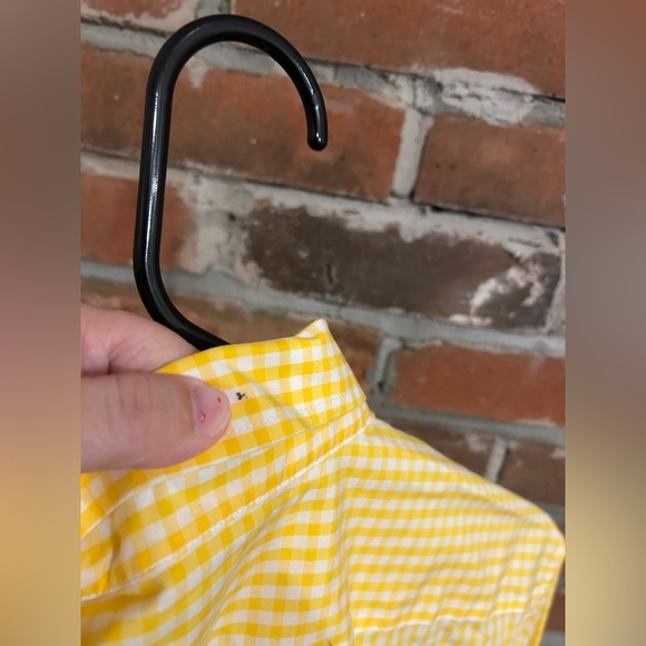 LL Bean Yellow Gingham Wrinkle Resistant Men's Shirt Size M - Picture 9 of 12